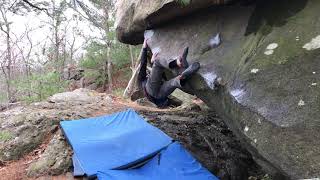 Lynn Woods Bouldering  Green Haze V7 [upl. by Kahlil]