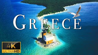 FLYING OVER GREECE 4K UHD  Calming Music With Scenic Nature Film 4K Video Ultra HD [upl. by Jordana]