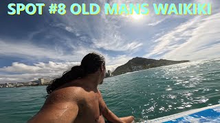 Spot 8 First Time Surfing Tongs Or Old Mans  Waikiki Hawaii [upl. by Knuth]