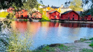 Charming Porvoo Finland Walk by the river on a summer evening 4K [upl. by Harihs902]