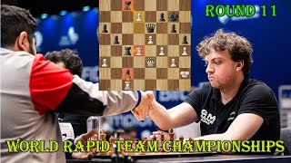 Parham Maghsoodloo vs Hans Niemann  World Rapid Team Championships 2024  R11 [upl. by Ddene]