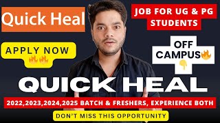 Software Engineer 🔥 I at Quick Heal Technologies  FullTime Job Opportunity 2025 2024 2023 2022 [upl. by Reel]