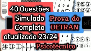 Psicotécnico DETRAN 2023  Simulado Completo com 40 Questões do 3° Livrinho do Exame Psicotécnico [upl. by Poore]