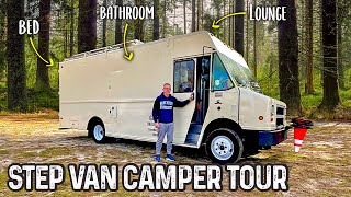 STEALTH Step Van Camper TOUR  Bread Truck Converted into Mobile Tiny Home [upl. by Baldridge]