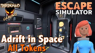 Escape Simulator ADRIFT IN SPACE  All Tokens Location  5 Rooms  Achievements [upl. by Ayn]