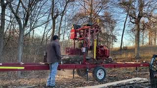 Sawing some Black Cherry on Cooks MP32 Portable sawmill [upl. by Enelehcim]