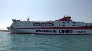 Abfahrt von Minoan Lines in Heraklion Kreta [upl. by Amhsirak]