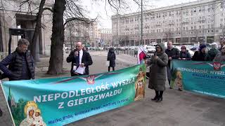 PROTEST W OBRONIE WIARY I ŻYCIA WARSZAWA 22 MARCA 2024 r [upl. by Enitsuga728]