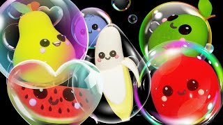 Fruits Dancing with Bubbles  Dancing Fruit  Bubbles Party  Fun Dance Video with Music amp Animation [upl. by Ardek]