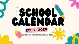 DepEd School Calendar amp Activities 2023  2024 [upl. by Amias]