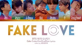 BTS 방탄소년단  FAKE LOVE Color Coded Lyrics EngRomHan [upl. by Agamemnon]