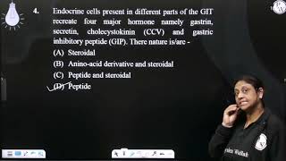 Endocrine cells present in different parts of the GIT recreate four major hormone namely gastrin [upl. by Thorndike]