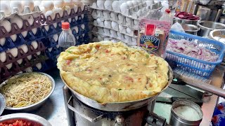 Indias Biggest 30 Egg Omelet  Most Loaded Buttery Omelette  Indian Street Food [upl. by Murage]