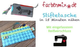 Stiftetasche in 15 Minuten nähen mitmachen [upl. by Ardnossac]