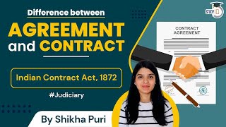 Difference between Agreement and Contract  Indian Contract Act 1872  Judiciary [upl. by Tonya780]