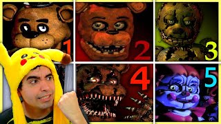 Como Pasar TODOS los FNAF en 1 VIDEO con JUMPSCARES 🥇 y SECRETOS [upl. by Elleirol551]