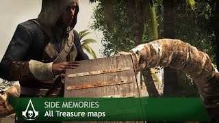 Assassins Creed 4 Black Flag  Side Memories  All Treasure Maps [upl. by Atinnor]