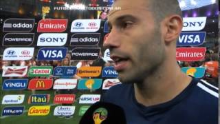 Mascherano El dolor es inmenso queríamos llevar la Copa Mundial Brasil 2014 [upl. by Vasyuta666]