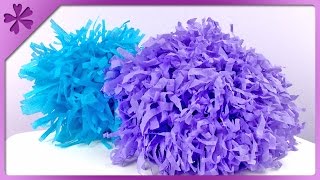 DIY Tissue paper pompom ENG Subtitles  Speed up 132 [upl. by Violet]