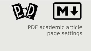 Pandocs Markdown  Page settings [upl. by Aufmann]