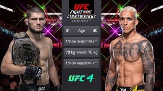 Khabib Nurmagomedov vs Charles Oliveira Full Fight  UFC Fight Of The Night [upl. by Spence]