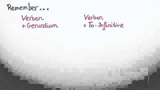 Gerundium oder Infinitivkonstruktion nach Verben Übungsvideo  Englisch  Grammatik [upl. by Marji]