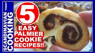 5 Easy 🍪 4 Ingredients 🎉 Palmier Cookie Recipes [upl. by Shumway]