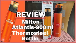 Milton Atlantis 900 Thermosteel Bottle Review  Thermosteel bottle Hot amp Cold 24Hrs  Flipkart [upl. by Holleran]