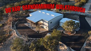 80X60 Barndominium WalkthroughTour Shop House Garage With Living Quarters [upl. by Templer]