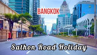 4KBangkok Driving Downtown  Sathorn Road Asiatique  Business Areas  Holidays  Thailand 🇹🇭 [upl. by Aicenev]