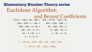 GCD Euclidean Algorithm and Bezout Coefficients [upl. by Gerri427]