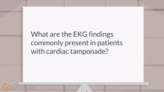 What are the EKG findings of cardiac tamponade [upl. by Dlaregztif]