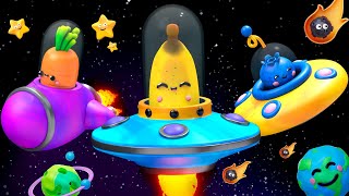 Baby Fruit Dancing in a SPACE ADVENTURE 🍎🍊🍋‍🍏🍇 Sensory Video [upl. by Persian]