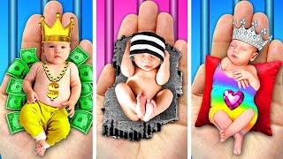 Rich Vs Broke Vs Giga Rich Pregnant In Jail Wednesday vs Barbie DIY Ideas [upl. by Karab]