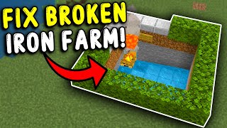 FIX BROKEN Iron Farm Minecraft Bedrock 121 [upl. by Lucine831]