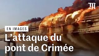 Explosion du pont de Crimée  Poutine accuse les services secrets ukrainiens [upl. by Sedda]