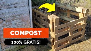 Cómo hacer una COMPOSTERA CASERA con PALLETS 🍂 Totalmente Gratis Compost para tu huerto y jardín [upl. by Towbin]