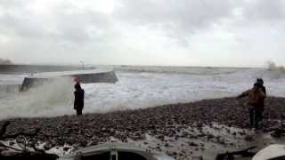 Lyme Regis massive wave Sweeps man off feet [upl. by Florin]