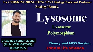 Lysosome Polymorphism in lysosome CSIRGATE RPSCMPPSCHPSCBPSC PGT BIOLOGY ZOOLOGYBOTANY [upl. by Arrek]