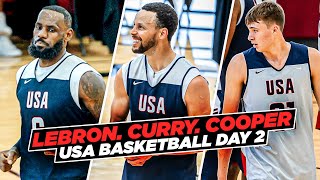 LeBron James amp Steph Curry vs Cooper Flagg During USA Basketball Scrimmage [upl. by Grimbald995]