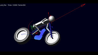 MSCADAMS Motorcycle Model with Structural Flexibility and Rider Dynamics  Steep Steer [upl. by Nel]