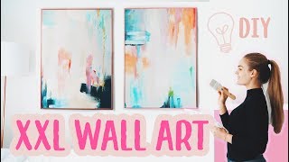 WALL ART DIY  Abstrakte Bilder malen Tutorial  ImJette [upl. by Howe573]