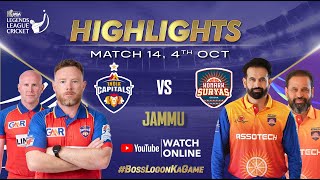 Highlighs Match 14  India Capitals VS Konark Suryas Odisha  Legends League Cricket 2024 [upl. by Tonjes]