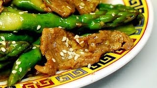 Ginger Beef with Asparagus in Hoisin Sauce  Authentic Chinese Cooking [upl. by Aissert]