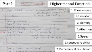 CNS Examination  Learn with examples  Higher Mental Functions  Neurology Case Presentation  GCS [upl. by Ahsekad]