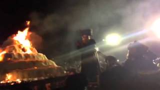 Satmar Grand Rebbe Aron Teitelbaum Ligting Bon Fire Kiryas Joel NY Lag Bomer 2013 [upl. by Drugge]