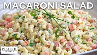 Easy CREAMY Macaroni Salad  Comfort Food Favourites [upl. by Ahsinrats373]