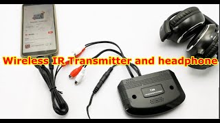 How to use wireless audio IR infrared transmitter and headphones to get TV or DVD sound [upl. by Hcir]