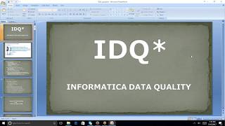 Informatica data quality tutorial videos  Overview of IDQ  Different Data Quality Tools [upl. by Lahcar31]