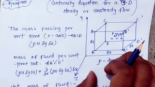 Continuity Equation for 3D flow [upl. by Dilly]